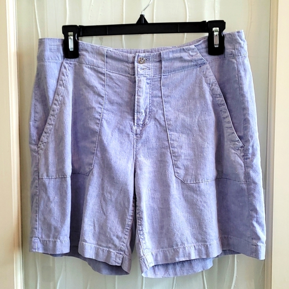 Fresh Produce Peri Del Mar Blue Linen Blend Shorts